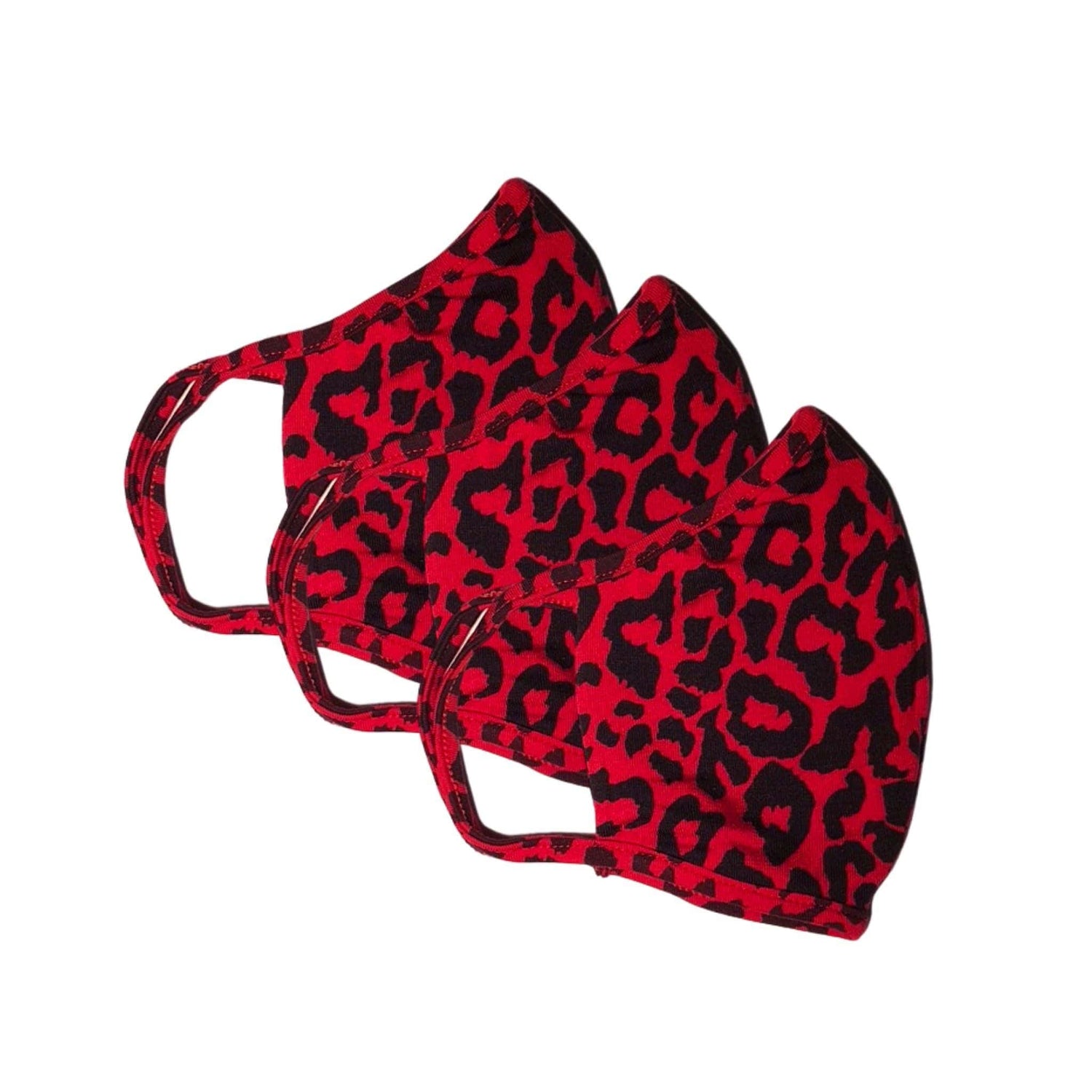 FANCIES Face Masks Red Leopard Fashion Face Masks - Set of 3